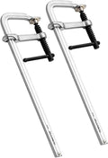 POWERTEC Heavy Duty 12" F Style Bar Clamps, 3-5/8" Throat, 480 lb Clamping Force – Woodworking, Cabinetry, Welding & Workshop Use, 2 Pack (72339)
