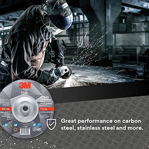 3M Silver Depressed Center Grinding Wheel, 87448, 36+, T27 Quick Change