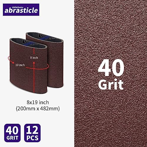 12 Packs 8 x 19 inch 40 Grit Cloth Floor Sanding Belts Ideal for Sanding Commercial and Residential Flooring