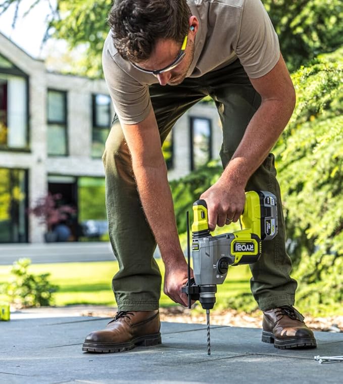 Ryobi R18SDS-0 ONE+ SDS Plus Cordless Rotary Hammer Drill (Body Only) - Hyper Green