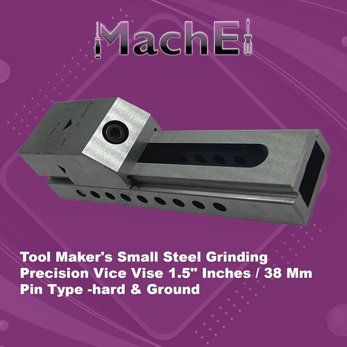 MachEl Tool Maker's Small Steel Grinding Precision Vice Vise 1.5" Inches / 38 Mm Pin Type -hard & Ground