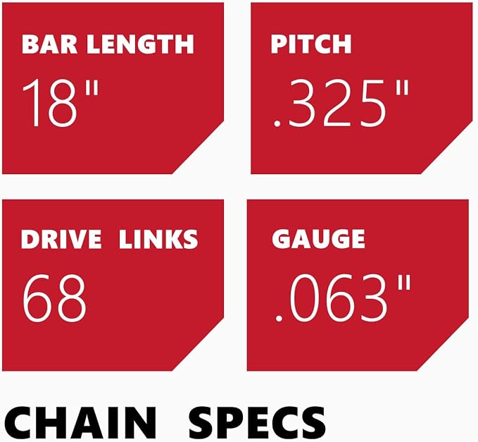 KAKEI Chainsaw Chain 18 Inch .325" Pitch .063" Gauge 68 Drive Links- 26RS 68 Fits Stihl (PRE 2023 .063" Gauge) 025, MS250, MS251, 3005 008 4717-36390050068, V68 (3 Chains) - Full Chisel