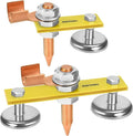 BAYTORY Upgrade Magnetic Welding Support Ground Clamp Tools, Double + Single Welding Magnet Head, Strong Magnetism Large Suction, Copper Tail Welder Stability Clamps