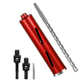 SALI Diamond Core Drill Bits 2" Diameter 10"/254mm Drilling Depth 5/8-11" Thread Core Bit Turbo Laser-Welded Segments for Cured Concrete with Brick Block Masonry with Two Adapters（Red）