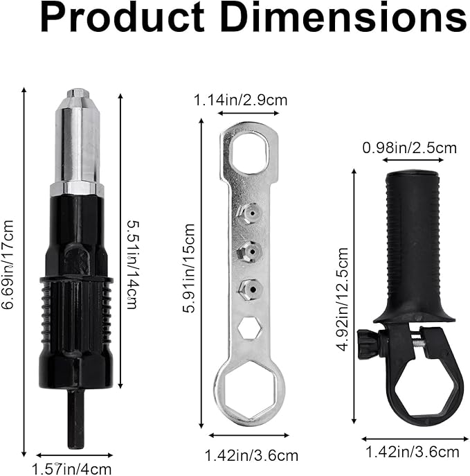 Penitue Pop Rivet Gun Adapter Kit, Premium Automotive Cordless Electric Drill Riveter Gun Adapter Attachment Tool Accessories Easy Installation Suitable for SUV Truck and Car