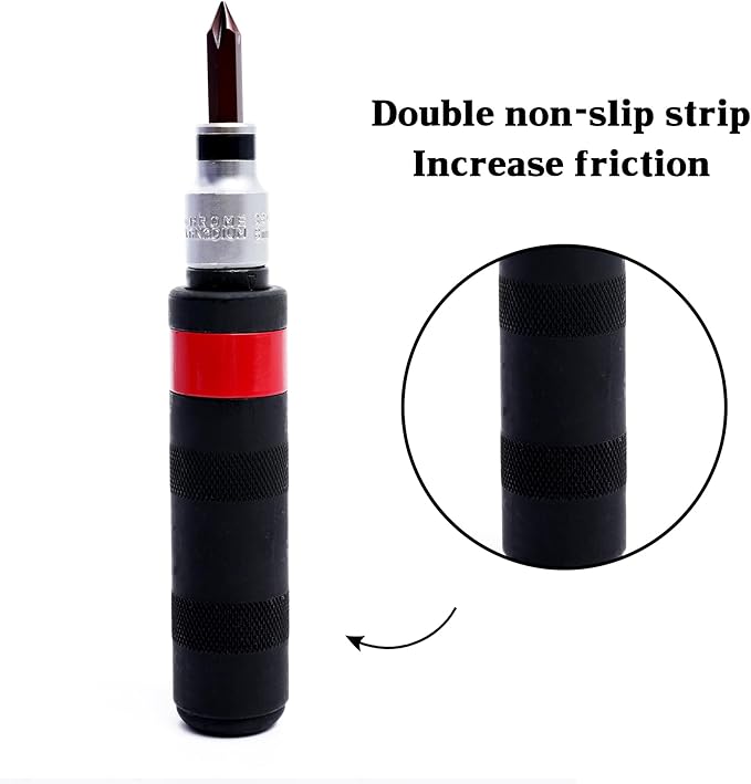 1/2" Hand Manual Reversible Impact Driver Set Extractor-12 PCS Impact Screwdriver S2 Steel Much More Durable Disengage Rusted Fasteners (3/8short impact screwdriver)