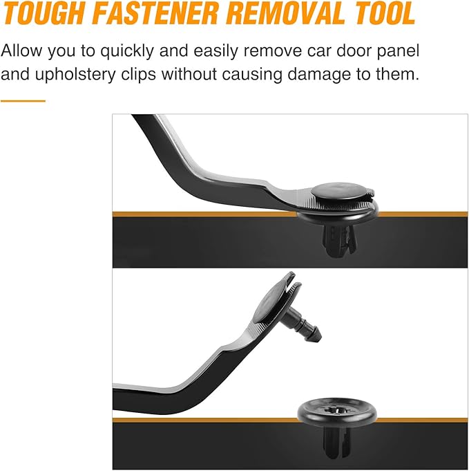GOOACC Car Panel/Upholstery Remover Ergonomic Stainless Steel Fastener Remover - Easily Removes Plastic Fasteners,Reduces Damage to Panels and Loss of Clips