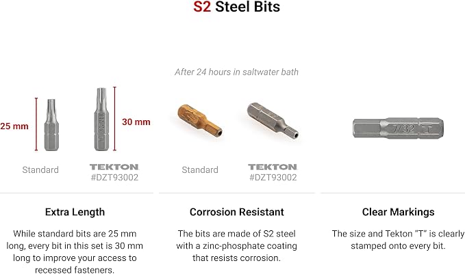 TEKTON 1/4 Inch Security Bit Driver and Bit Set with Case (37-Piece) | DBH93102