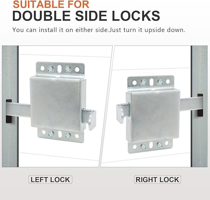 Garage Door Side Lock, Galvanized Steel Inside Deadlock for Vertical Track, Heavy Duty Security Slide Latch Replacement for Home & Warehouse Protection, Fits Most Residential Doors-1-Pack