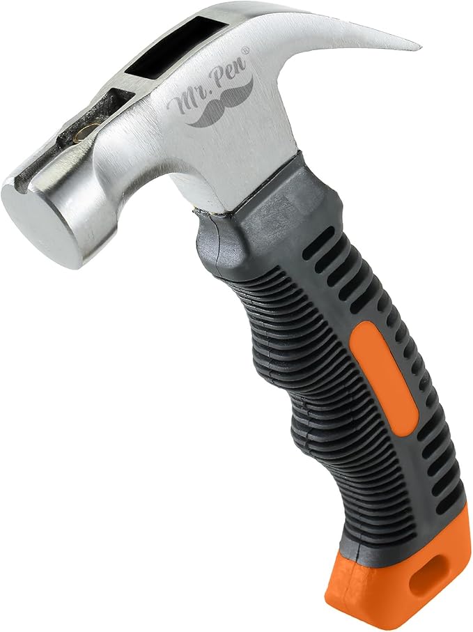 Mr. Pen- Claw Hammer, 8oz, Orange, Magnetic, Small Claw Nail Hammer for Women for Camping, Wood Working, House Repairs, Claw, Stubby, Tack