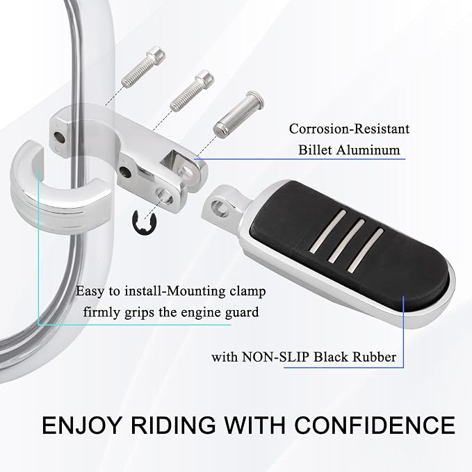 Adjustable Highway Footrests 1.25" 32mm Crash Bar For Harley Touring Guards