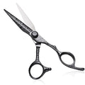 Professional Hair Cutting Scissors – ULG 6.5" Premium Barber Shears with Adjustable Tension, Offset Handle, Ergonomic Grip & Sharp Stainless Steel Blades for Stylists and Barbers, Black