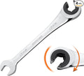 ironcube 13mm Brake Line Wrench Set: Metric Ratcheting Open-end for Nuts on Fuel, Brake or Air Conditioning Lines