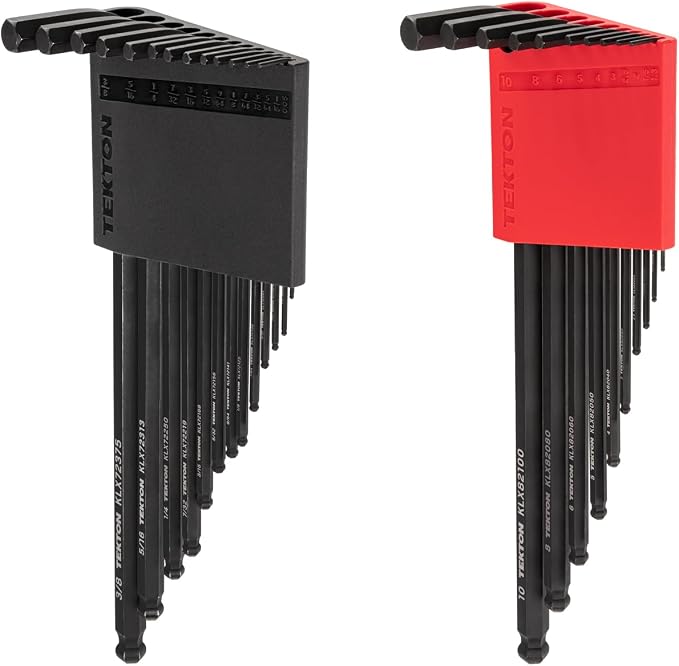 TEKTON Ball End Hex L-Key Set, 23-Piece | KLX91304 | (0.050 - 3/8 in., 1.3 - 10 mm), Manganese Phosphate Finish, Holder