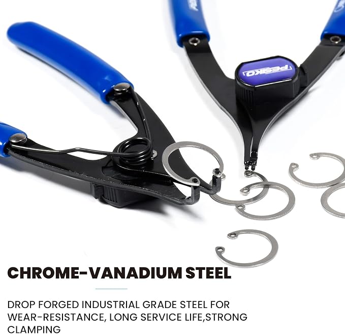 12-Piece Internal External Convertible Snap Ring Pliers Set