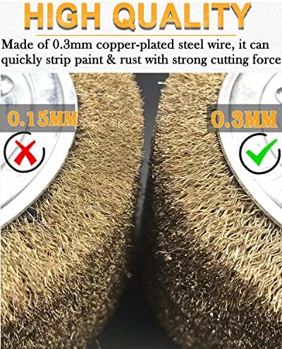 4.7" x 4" Copper Plated Steel Wire Brush Drum Surface Conditioning Tool