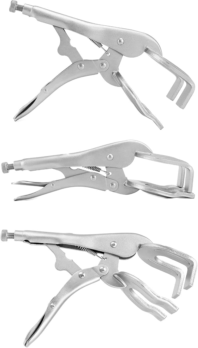 QWORK 9" Locking Pliers, 2 Pack Metal Welding Clamp, Quick-lock Release for Easy Removal