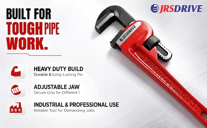 1 Piece Pipe Wrench 24 inch Heavy Duty Adjustable Plumbing Wrench Construction & Heavy-Duty Applications for Industrial & Professional Use E-2049