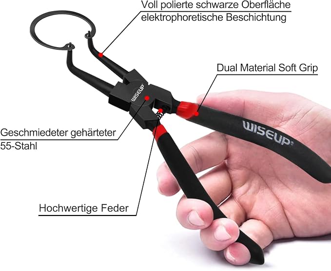 WISEUP Snap Ring Pliers Set, Heavy Duty 4PCS-7 inch Circlip Pliers Kit