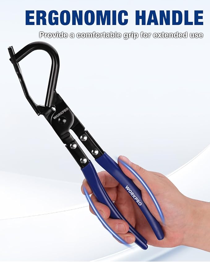 WORKPRO Exhaust Hanger Removal Tool – Heavy-Duty Exhaust Hanger Pliers for Car & Truck Rubber Exhaust Hangers Muffler Hanger, Non-Slip Grip, Compatible with Most Domestic & Imported Exhaust Systems