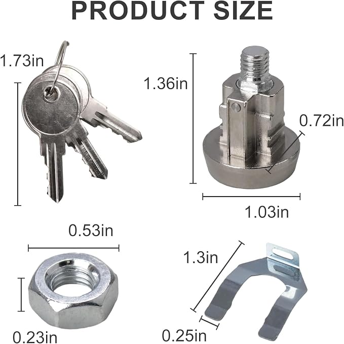 C9100 National Mailbox Lock with Keys for USPS-L-1172C Mailbox Key Lock, Clockwise Brushed Nickel Key Lock (4 Kits)