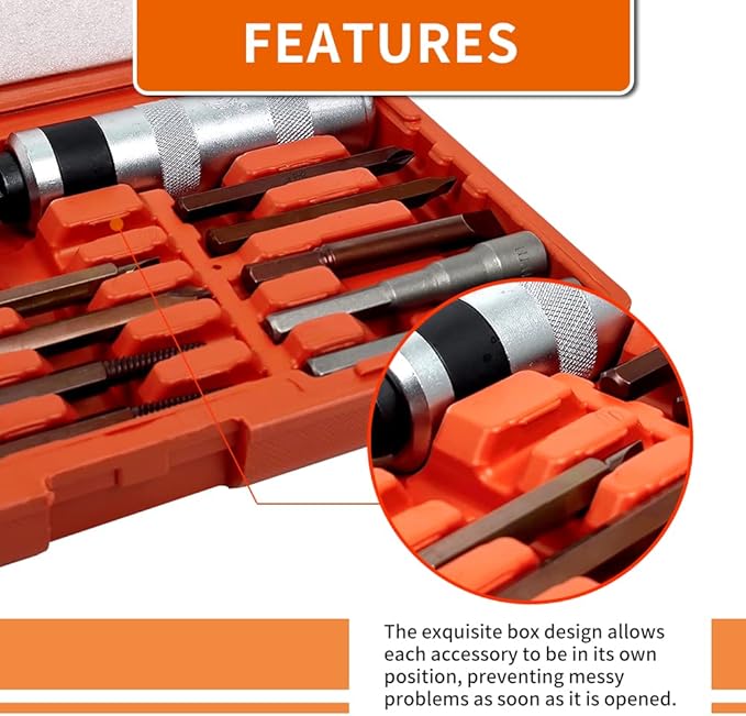AKM Hand Manual Reversible Impact Driver Set Extractor-26 PCS Impact Screwdriver S2 Steel Hex Phillips Slotted Screwdriver Bits Much More Durable Disengage Rusted Fasteners or Frozen Bolts