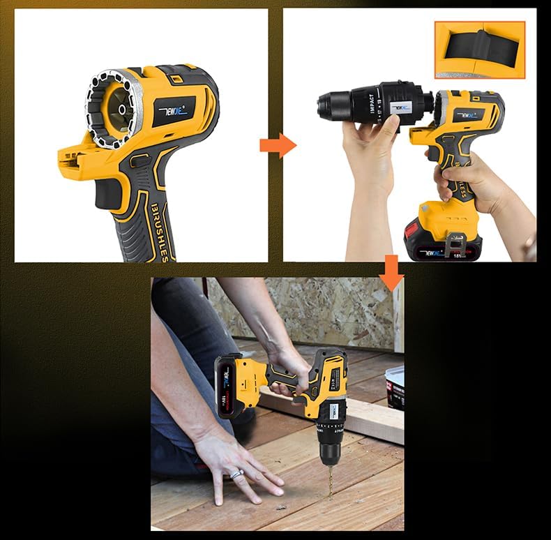 NEWONE 12-Tools Set Power Tool Combo Kits Compatible with De-Walt 20V Battery,Cordless Tool Set,2 Batteries and Charger