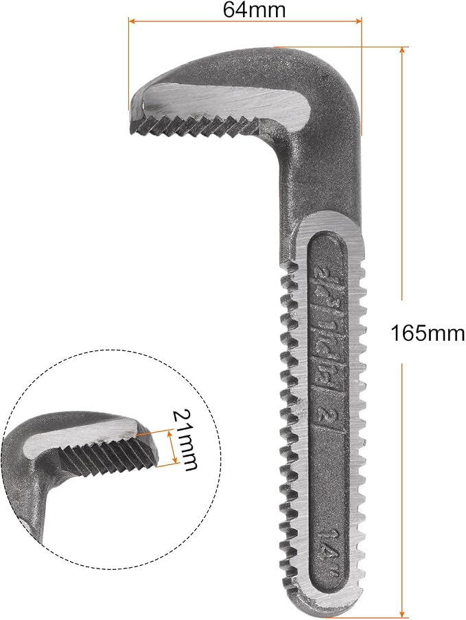HARFINGTON Pipe Wrench Hook Jaw 14" Plumbing Wrench Replacement Jaws Carbon Steel for 14" Adjustable Wrench