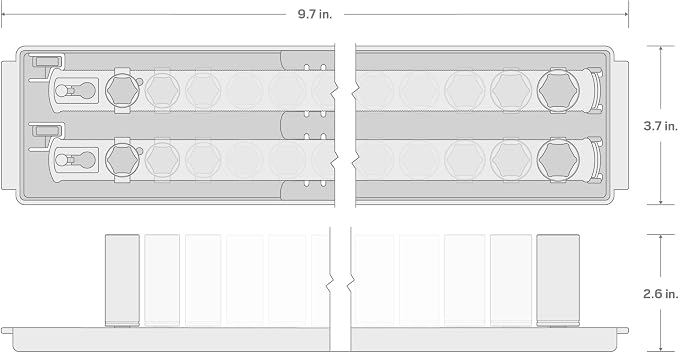 TEKTON 1/4 Inch Drive 6-Point Socket Set, 22-Piece | SHD90210 | (5/32 - 9/16 in.), Shallow and Deep, Socket Rail