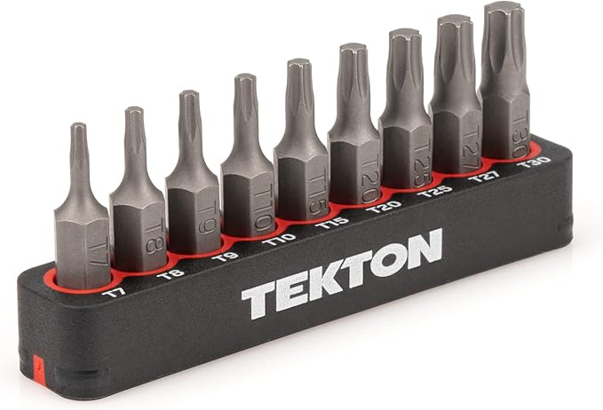TEKTON 1/4 Inch Star Bit Set with Rail, 9-Piece (T7-T30) | DZT93001