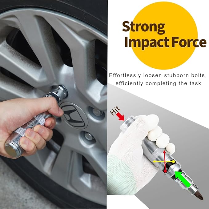 AKM 3/8" Hand Manual Reversible Impact Driver Master Screw and Bolt Extractor Set-21 PCS Impact Screwdriver S2 Steel Much More Durable Disengage Rusted Fasteners or Frozen Bolts