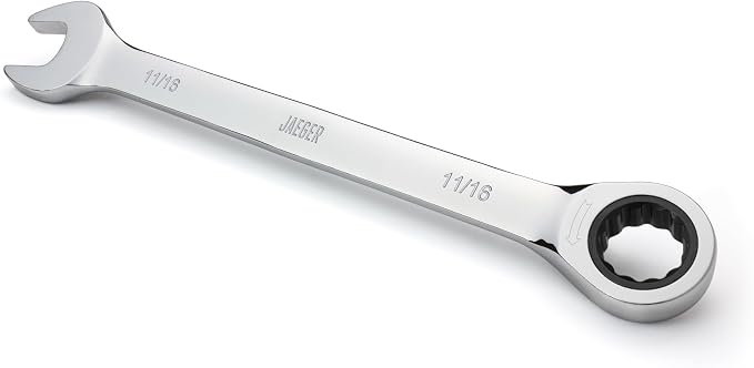 Jaeger 11/16 Inch Ratchet Wrench, 90-Tooth, Chrome Vanadium, SAE