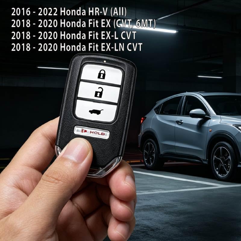 2 Keylessbest Replacement for 2019 2020 2021 2022 Honda HR-V Fit EX EX-L CVT EX-LN CVT Key Fob Remote Control KR5V1X 4 Buttons 313.8MHz