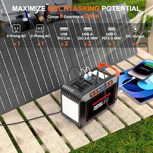 MARBERO 148Wh Solar Generator with Panels Included Solar Panel Kit 40W