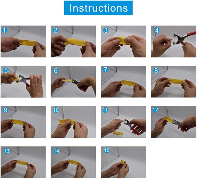 200 Set Snap Fastener Tool 10 Colors Solid &Hollow Mixed Diameter 9.5mm Metal Eyelets Shoes Clothes Crafts with Heavy-Duty Pliers