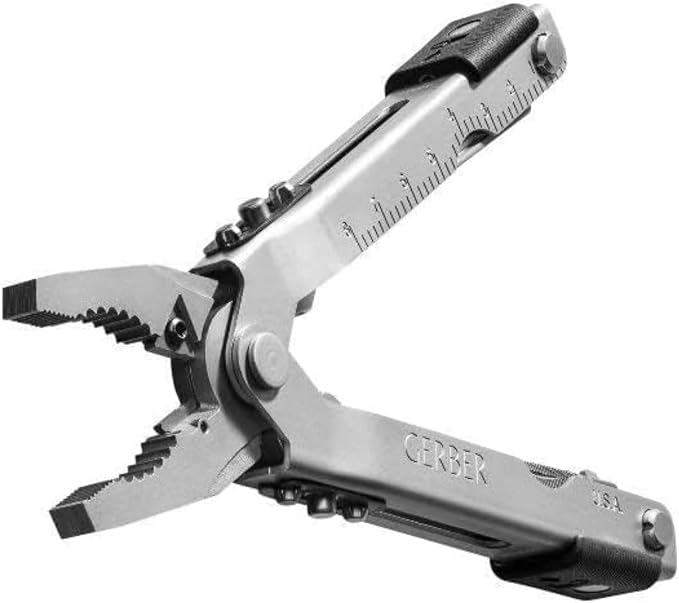 Gerber Gear Multi-Plier 600 Blunt Nose Multitool with 14 Tools - Includes Knife, Pliers, Nylon Sheath & More - Made in USA - Stainless Steel Tool