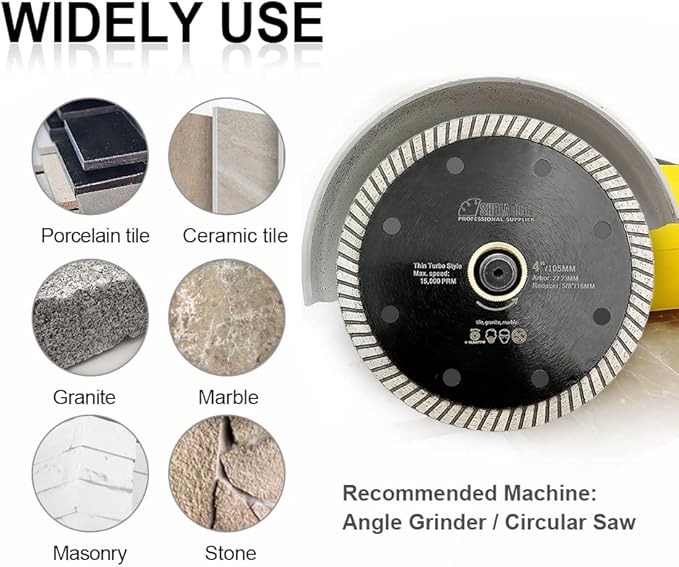 SHDIATOOL Diamond Turbo Blade 10 - Inch Super Thin Cutting Disc for Porcelain Ceramic Tile Granite Dia 250mm 3pieces