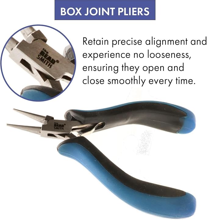 The Beadsmith Ergonomic Round Nose Pliers – 5 inches (127mm) – Comfortable Ergonomic Grip, Double-Leaf Springs & Polished Steel Head – Extra-Fine Tips for Precision to Medium Level Work