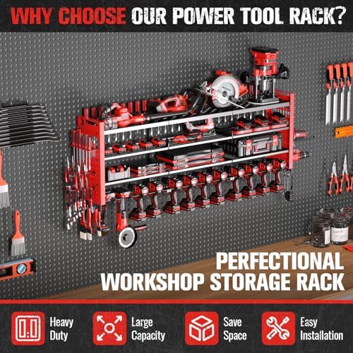 49.8" Power Tool Organizer Wall Mount,Holds 14 Cordless Drills