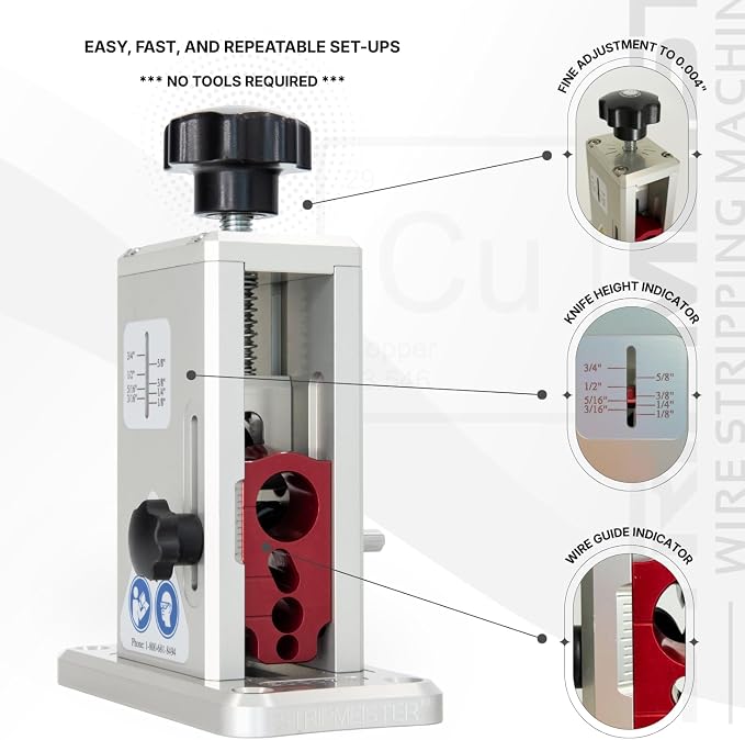 StripMeister Original Pro Drill-Powered Wire Stripper with ULTRA GRIP Feeder Jam-Free Performance Durable Portable Copper Wire Stripping Machine