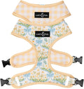 Lucy & Co. Reversible Dog Harness - Water-Repellent Neoprene, Dual-Print Design, Easy Swap Style, Adjustable Comfort Fit - Sunshine Daffodils Reversible Harness - Medium