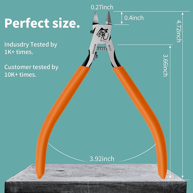 RUITOOL Model Nippers, Gundam Model Tools for Advancers to Repair and Fix Plastic Models, Ultra-thin Single Blade Gunpla Nipper, Non-slip Grip 4.7 Inch Sprue Cutter for Plastic Model Building