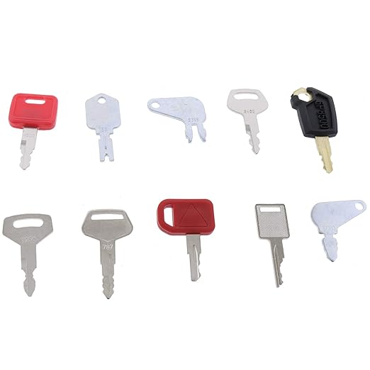 Solarhome 10 Heavy Construction Equipment Ignition Keys Sets for Caterpillar Case JD Hyster Komatsu Keys Heavy Equipment