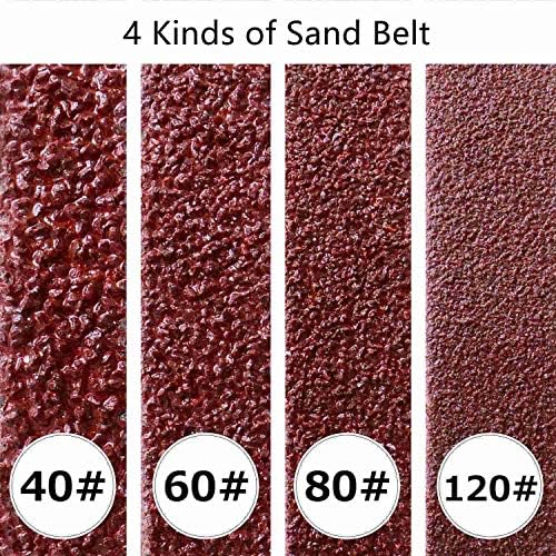 Pneumatic Tool Air Belt Sander,1/4" Air Inlet,Air Belt Sander (3/8" x 13") with 12pc Belts (#40，#60，80#，120#),3/8" Air Belt Grinder For Aluminium, Iron, Steel And Etc. Metal Polishing