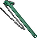 Oil Filter Wrench Set, 16 in Adjustable Chain Oil Filter Wrench, Carbon Steel Strap Wrench for Easy Removal, Fits 60-210 mm Oil Filters, Comfortable Plastic Handle