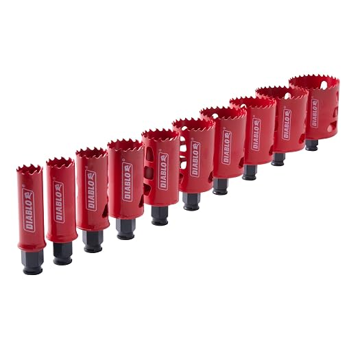 Diablo General Purpose Bi-Metal Hole Saw Set - Fits with Mandrel System - 10 Saw Cups, 1 Mandrel, 1 Pilot Bit, 2 Adaptor Nuts - DHS14SGP