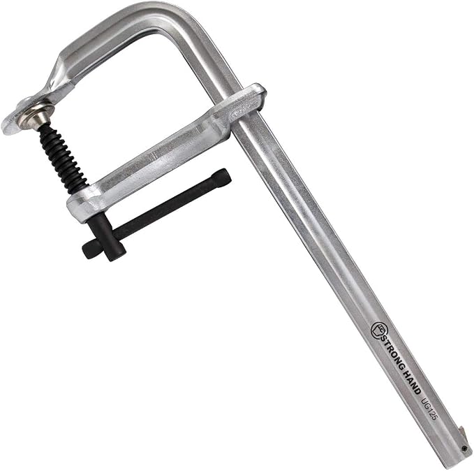 Strong Hand Tools Medium Duty Bar Clamp, Capacity 12-1/2", Clamping Pressure: 1,200 LBS, Throat Depth: 4-3/2″, Rail Size: 1 x 15/32”, UG125