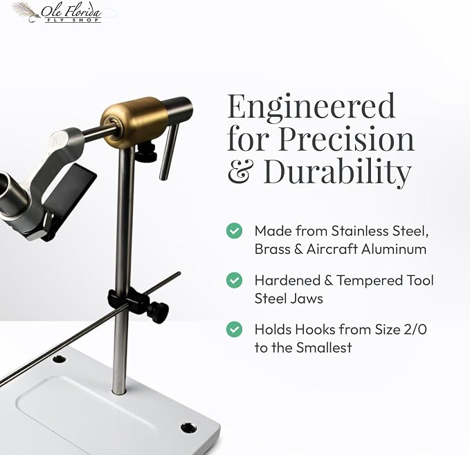 Rotary Fly Tying Vise - Peak Fishing Vise With Pedestal Base