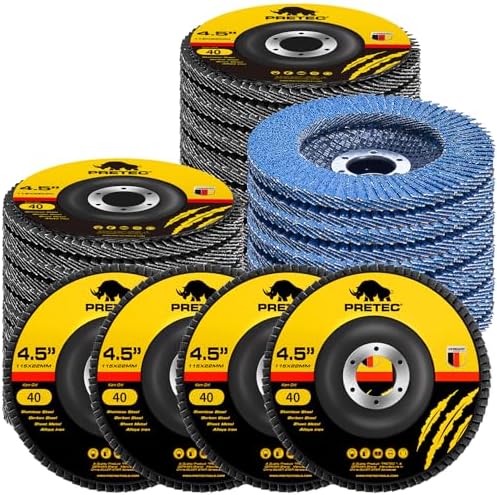 Flap Discs 4 1/2 for Angle Grinder, 40 Pcs Flap Discs 40 Grit, 4.5" x 7/8" High Density Zirconia Type 27 Flap Sanding Disc for Grinding, Rust Removal, Sanding and Finishing - 40 Packs