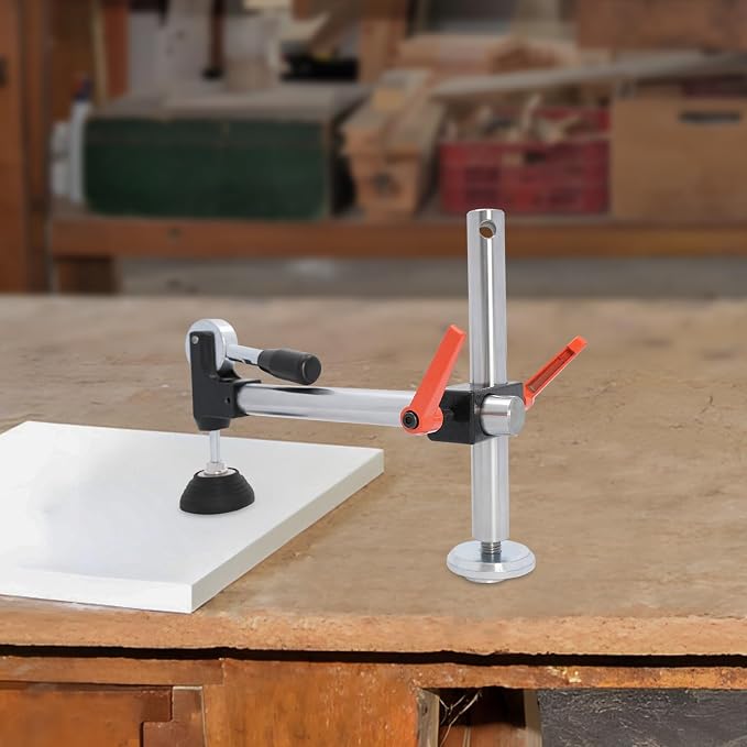 Table Saw Presser & Eccentric Press Manual Clamp, Heavy Duty T-Clamp Structure for Thick Wood, Portable, Adjustable Workbench Tool for Woodworkers & DIYers